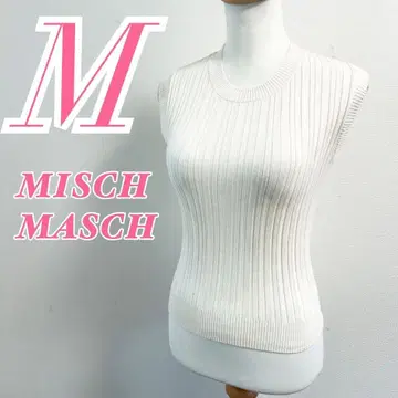 MISCH MASCH 미슈마슈 화이트 민소매 리브 니트 탱크탑