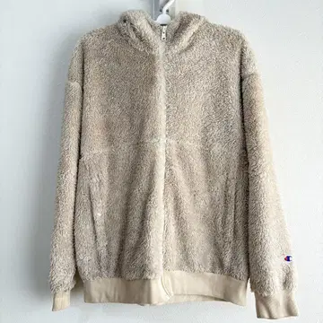 새상품급 챔피온 Champion 샤기 지퍼 후드티 보아 베이지 L