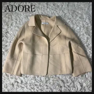 ADORE 리버 숏코트 캐시미어 혼방 더블 페이스 38 베이지