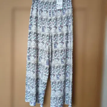 스칼라 고양이 파르페. 나비 패턴 벨로아 플리츠 팬츠