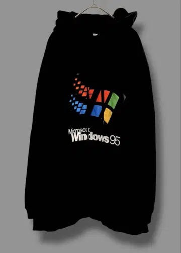 [레어 패턴] Windows 95 후드티 XL 블랙