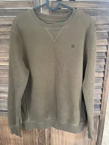 G-STAR RAW 올리브색 크루넥 트레이닝복
