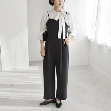 카란시엘 quaranciel 더블 크로스 테이퍼드 살로펫 블랙