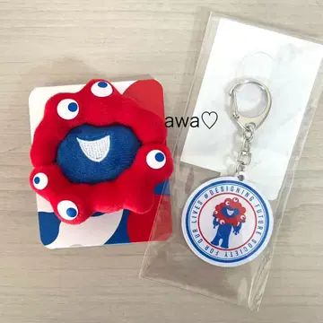 2개 세트 미야쿠미야쿠 봉제 인형 배지 아크릴 키링