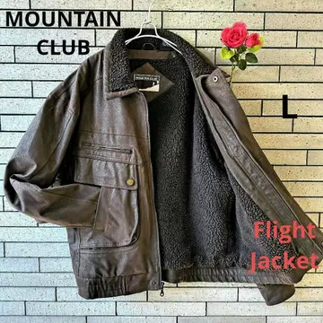 [ 마운틴 클럽 ] 플라이트 자켓 가죽 보머 브라운 L