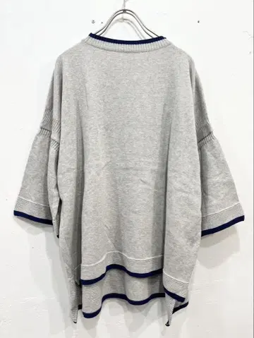 Y152) NARU() 퓨어코튼 바이컬러 건지 니트