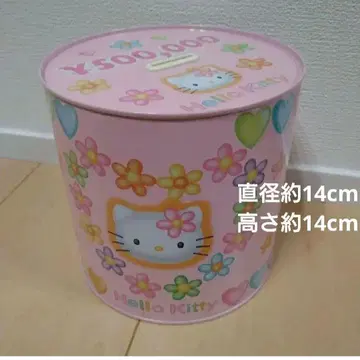 키티 저금통 카오하나 산리오 레트로 핑크 캔