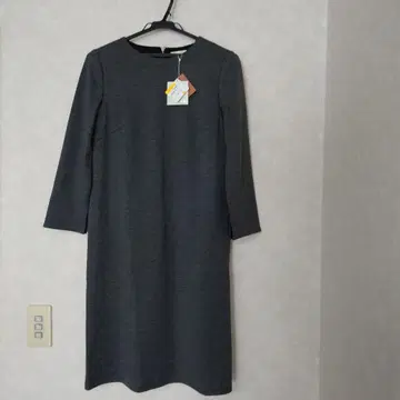 자유구 그레이 긴팔 원피스 뒷지퍼