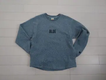 새상품급 BLUEBLUE 러셀 더블 네임 맨투맨 그레이 트레이닝복