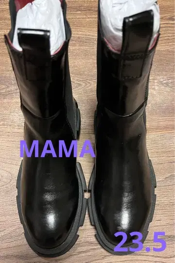 마나 사이드 고어 숏 부츠 23.5cm 블랙
