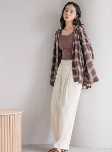 옴브레 체크 셔츠