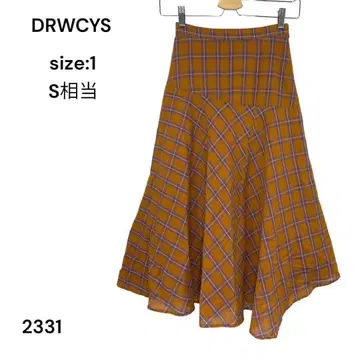 DRWCYS 도로시 롱 스커트 1 면 허리밴딩 체크