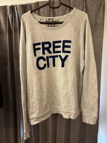 FREE CITY 래글런 슬리브 맨투맨