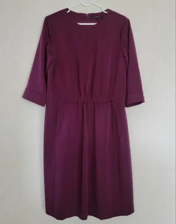 23구 레드 퍼플 무릎 기장 원피스 38