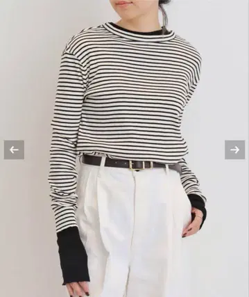 새상품 BORDER RIB LONGSLEEVE T-SHIRT 라빠르망