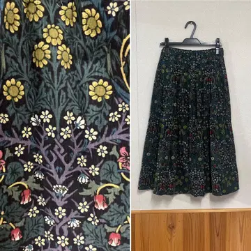 핸드메이드 소프트 코듀로이 Morris 턱 스커트