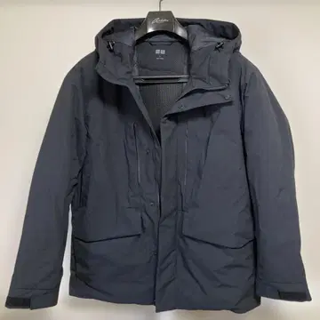UNIQLO 후드 부착 하이브리드 타입 블랙 다운 자켓