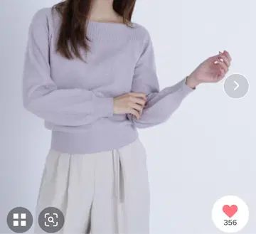 FOX 혼 보트넥 니트 내추럴 뷰티 베이직 라벤더