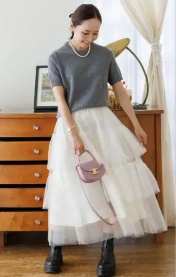 Bluelea Tulle tiered skirt