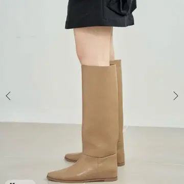 2cm 와이드 샤프트 롱 부츠 베이지 XL