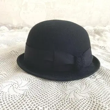 CA4LA 블랙 울 볼러 햇