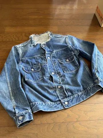 SUGAR CANE 데님 자켓 사이즈 38 옷깃 없음