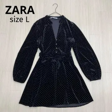 ZARA 자라 벨벳 도트 튜닉 원피스 L