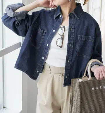 spick and span 데님 숏 셔츠