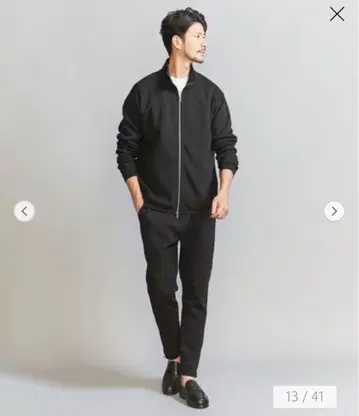 더블 니트 스탠드 지퍼 블루종/셋업 가능