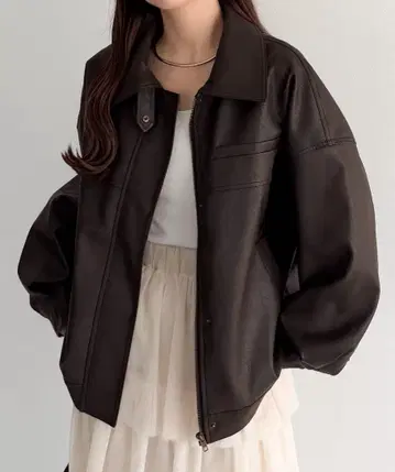 callautia 2way 컬러 PU 가죽 자켓