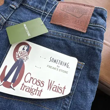 SOMETHING Cross Waist straight M MIDBLUE
