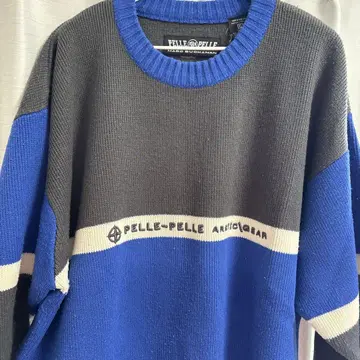 PELLE PELLE 니트 스웨터 파랑 그레이 구제 의류