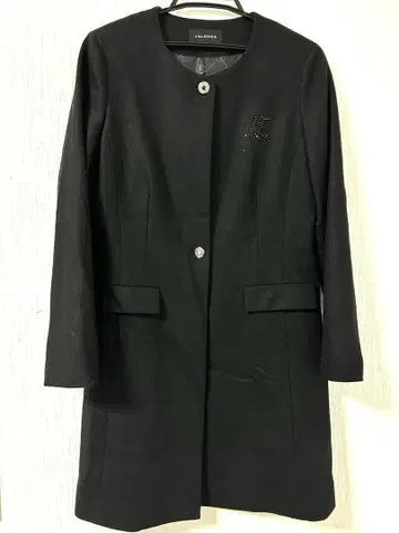 발렌자 42사이즈 블랙 노카라 코트