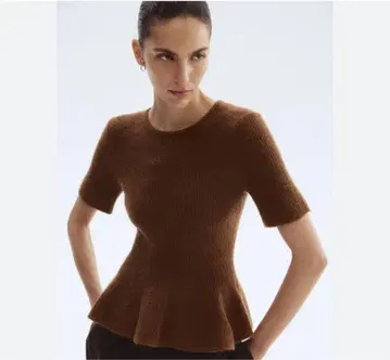 [ S ] H&M 페플럼 니트 RIB-KNIT PEPLUM TOP