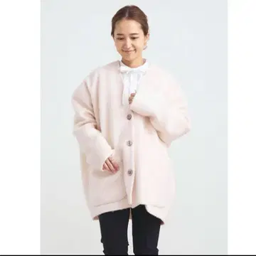 yori 울 모헤어 샤기 자켓 라이트 핑크
