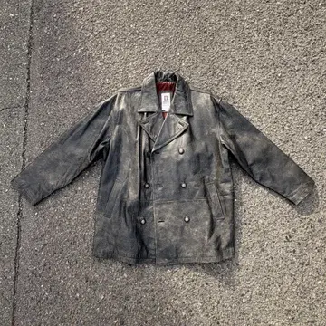 VINTAGE MIDDLE LEATHER JACKET 90s Y2K