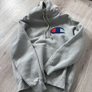 Champion 그레이 후드 부착 후드티 M