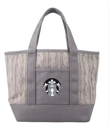 대만 한정판 Starbucks 니트 토트백 그레이