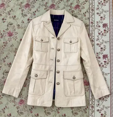 MACPHEE 아이보리 가죽 자켓
