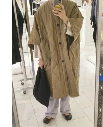 HYKE 하이크 퀼팅 코트 판초 판초 코트 라이너