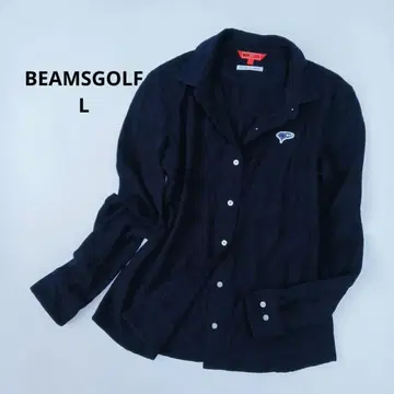 [ 새상품급 ] 빔스골프 긴팔 셔츠 네이비 L