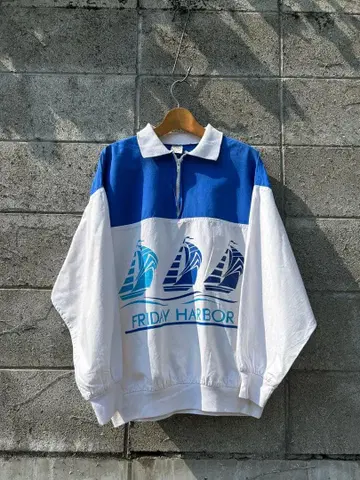 90s 하프 지퍼 셔츠 세일링 셔츠 MADE IN USA