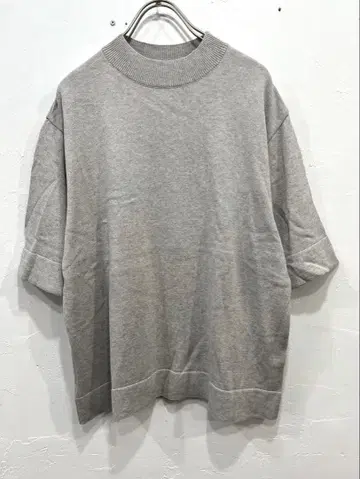 Y149)NARU 나루 니트 5부 소매 루즈핏 그레이 상의