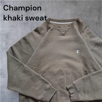 [ 초레어 ] Champion khaki sweat 오버 사이즈 속기모