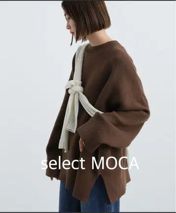 select MOCA 리브 슬리브 루즈 니트
