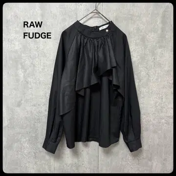 RAW FUDGE 긴팔 셔츠 블라우스 블랙 상의 프릴