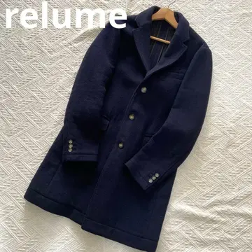 저널 스탠다드 relume 네이비 체스터 코트 울 혼방 M
