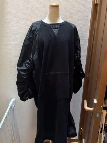 MA-1 스타일 슬리브 블랙 롱 티셔츠 원피스 미사용 새상품