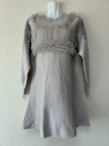 AnMILLE 튤뷔스티에 부착 소매 자수 원피스