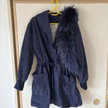 snidel 네이비 퍼 모즈 코트